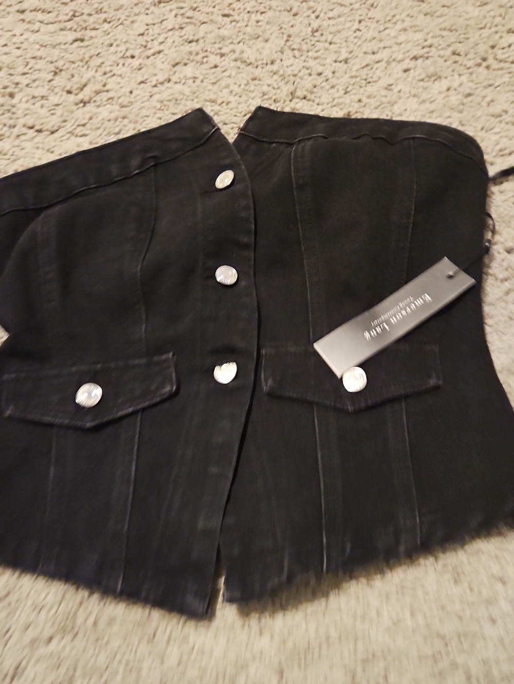 Strapless Black Corset-Style Women's Vest